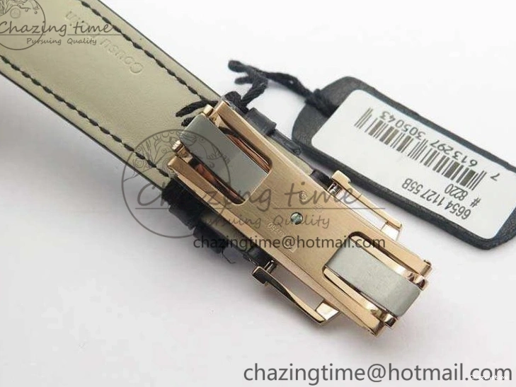 1228 Villeret 6654 RG Complicated Function OMF 1:1 Best Edition White Texture Dial On Leather Strap A Bright 8105